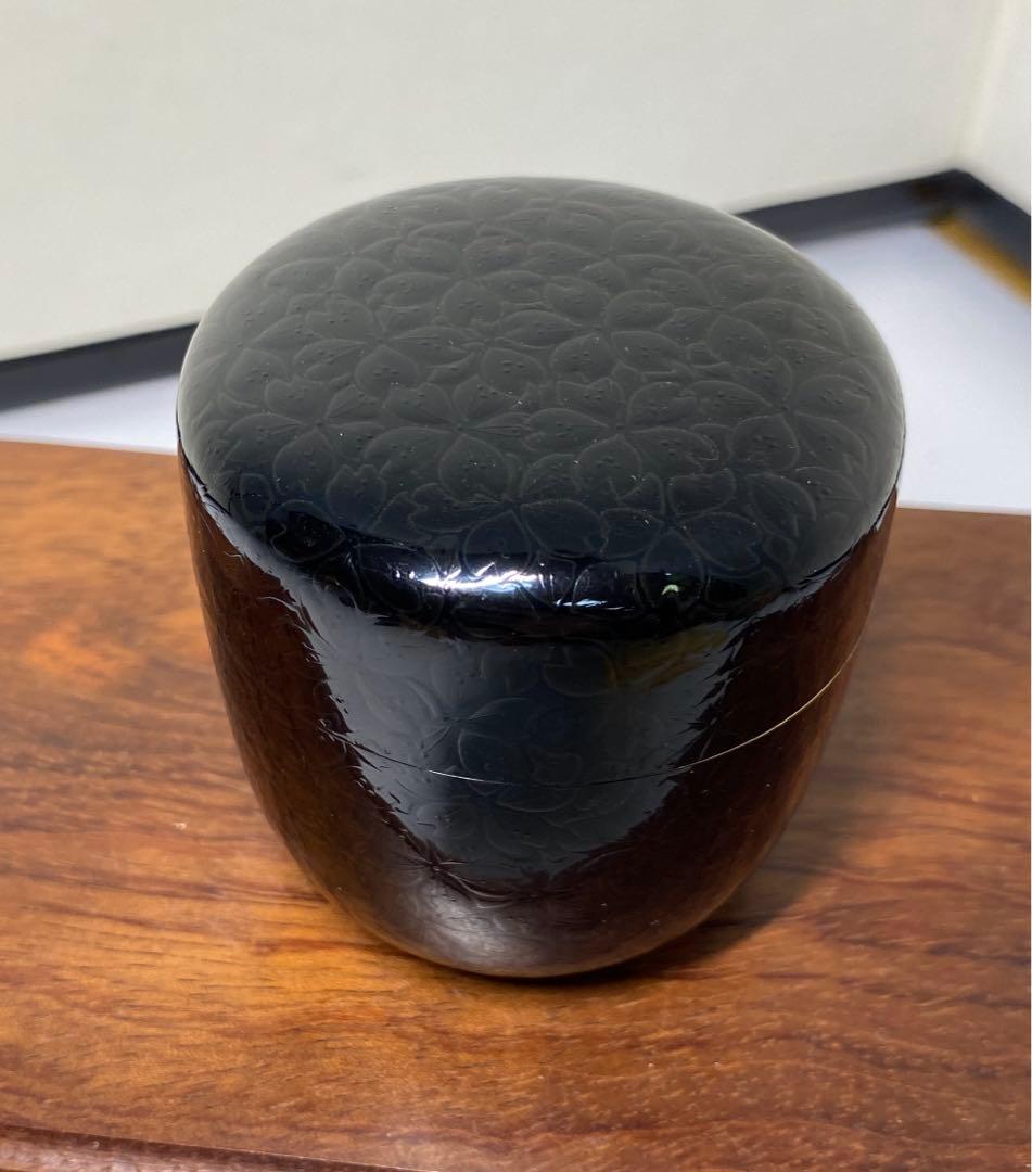 【茶道具】蒼雲造　夜桜蒔絵利休棗（共箱）