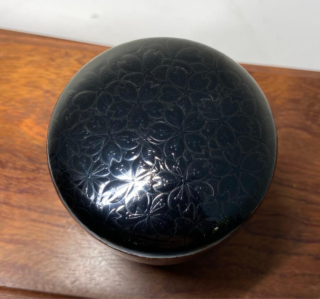 【茶道具】蒼雲造　夜桜蒔絵利休棗（共箱）