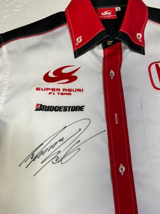 佐藤琢磨、SAF1ピットシャツ、佐藤琢磨さん本人着用