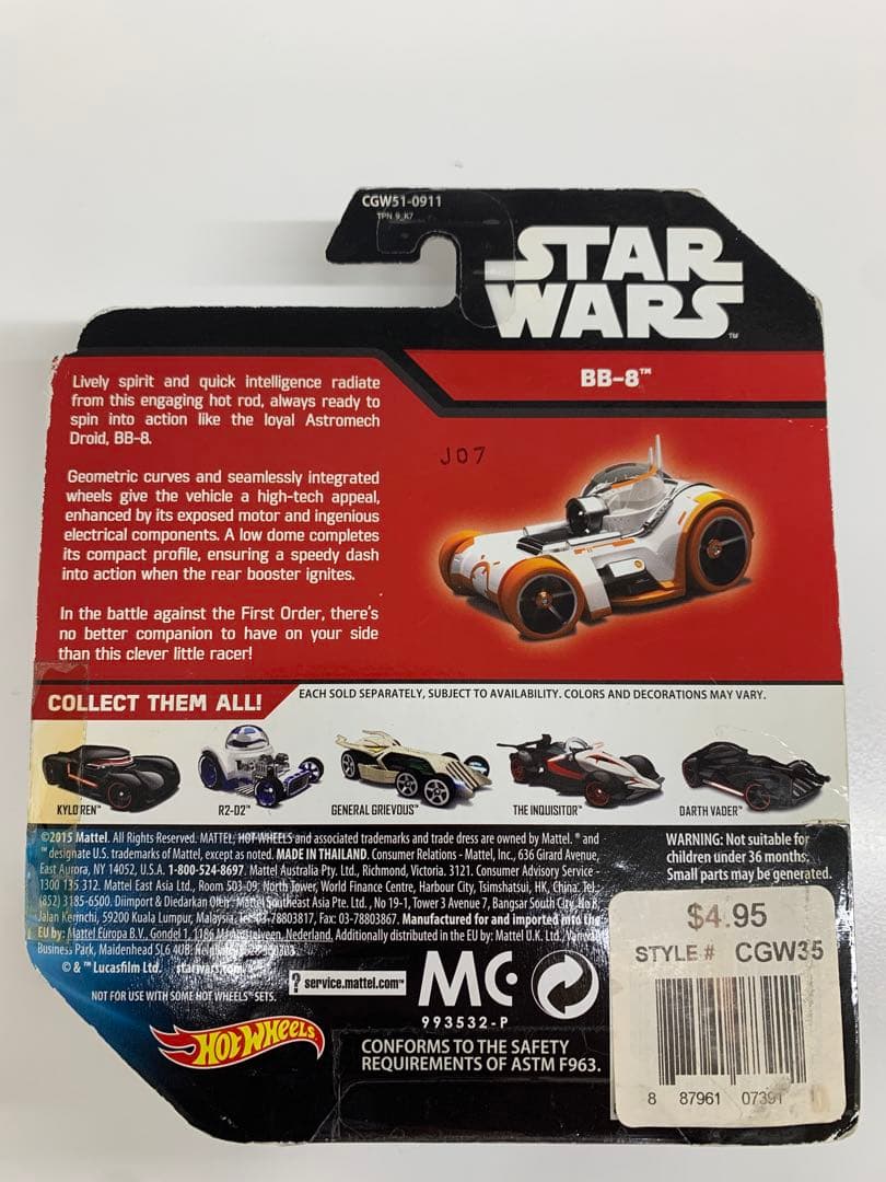 Hot Wheels BB-8 スターウォーズ　ミニカーbb8 ホットウィール