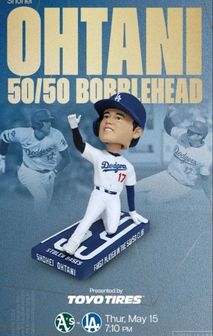 【5/19発送】大谷翔平 球場配布 ドジャース 50/50ボブルヘッド