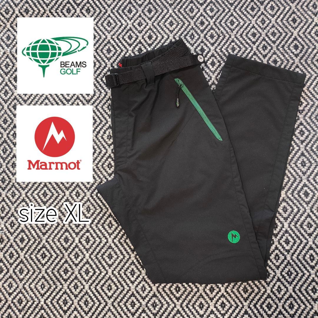 未使用　ビームスゴルフ　マーモット　パンツ　ブラック　グリーン　Sサイズ