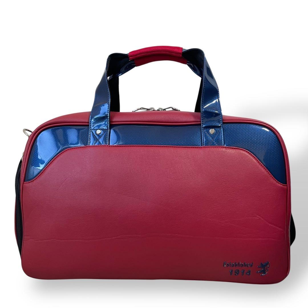 Admiral ゴルフボストンバッグ 赤×紺 シューズ収納付