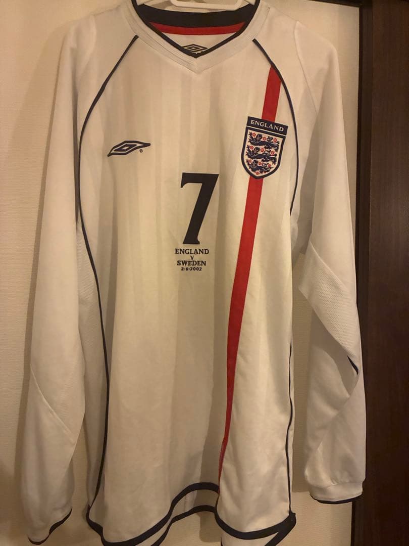 【入手困難】ベッカム イングランド代表 長袖 ユニフォーム 2002 背番号7