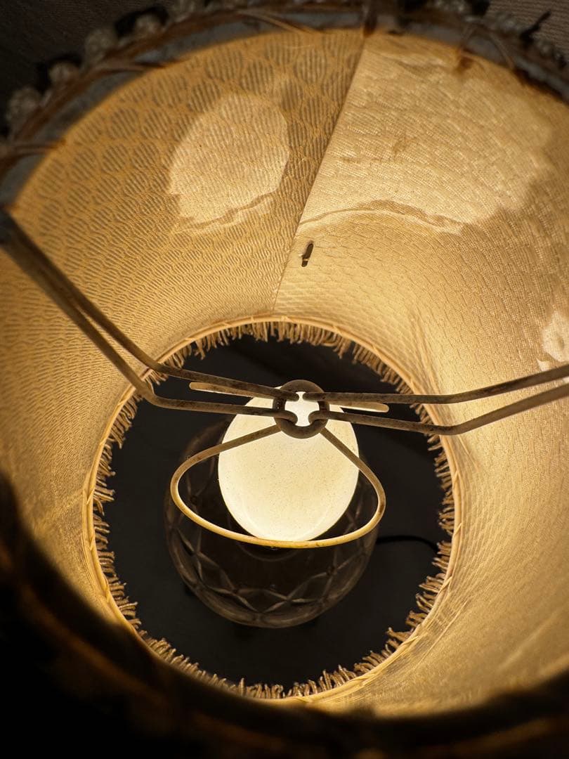 アンティーク　布シェードテーブルシャンデリア