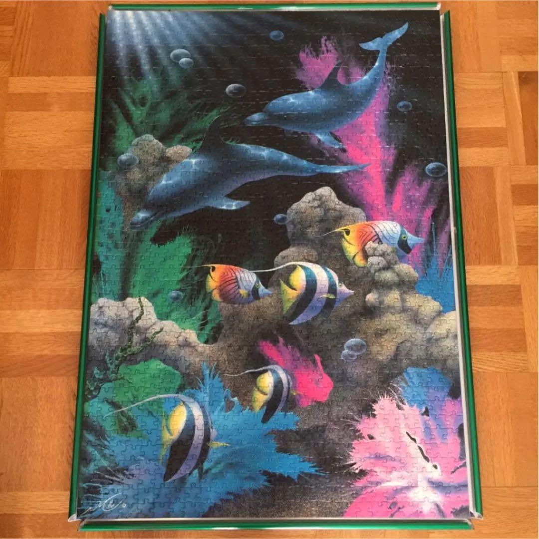 【完成版】デイビッド ミラー 絵画 イルカ 海 パズル 1000ピース デビッド