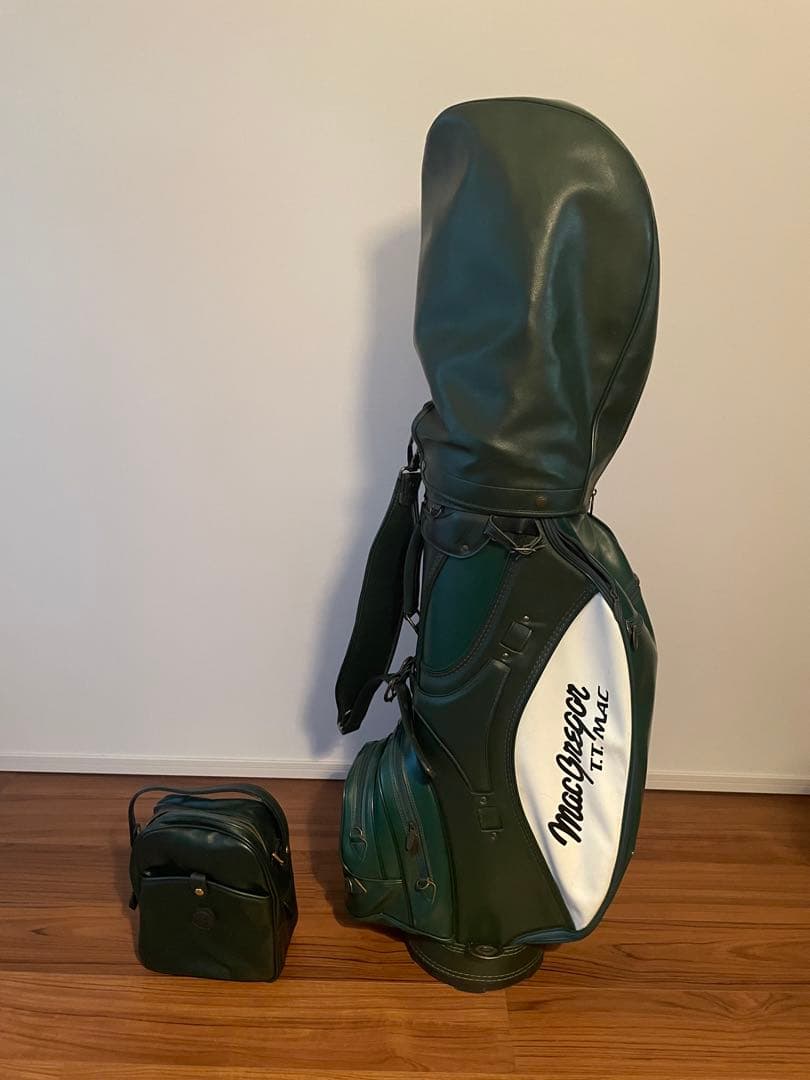 MacGregor 緑色キャディバッグ・本間製シューズバッグ付き