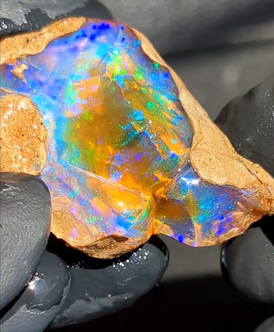 【79ct】エチオピア　オパール　原石　天然石　鉱物　標本　鉱石　ブルー