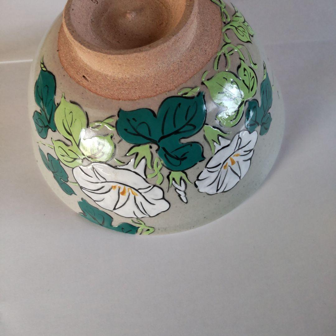 松古窯　抹茶茶碗「朝顔繪」