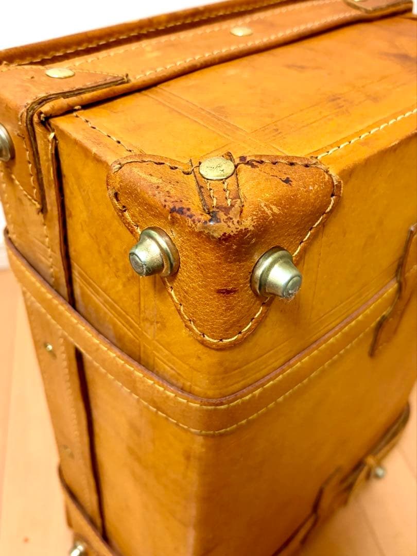 【レア】革製トランクケース アンティークヴィンテージスタイル アサヒビール 鍵付