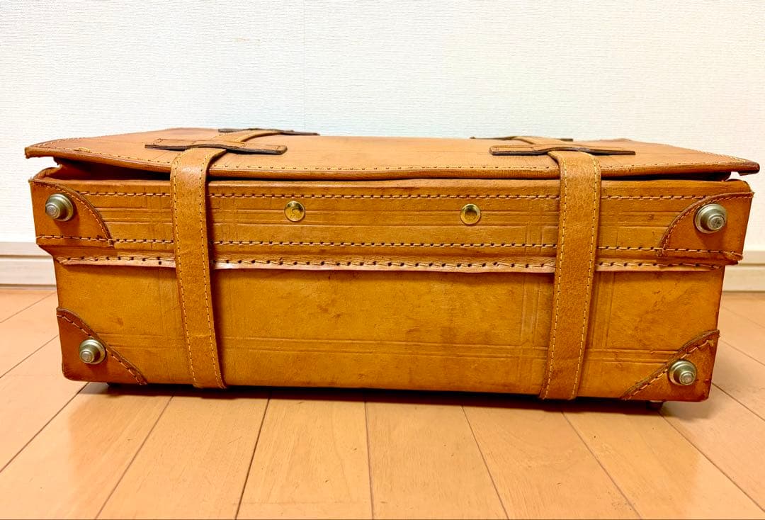 【レア】革製トランクケース アンティークヴィンテージスタイル アサヒビール 鍵付