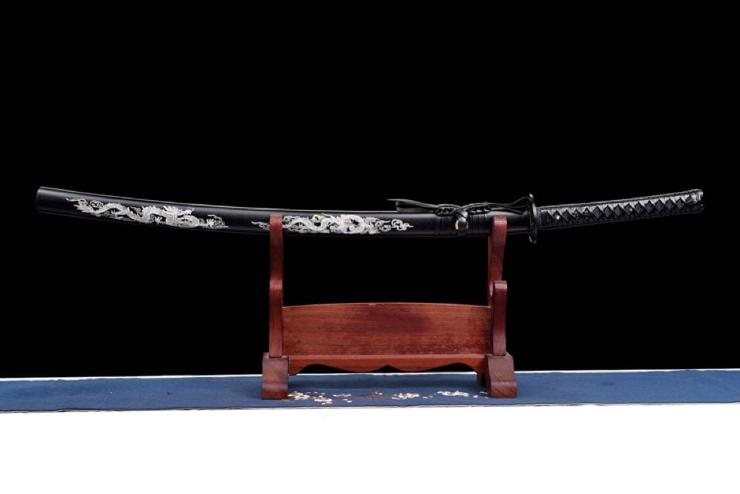 黒竜侍刀 2尺3寸 日本刀 模造刀 武具 舞踊刀 稽古 本牛革柄巻
