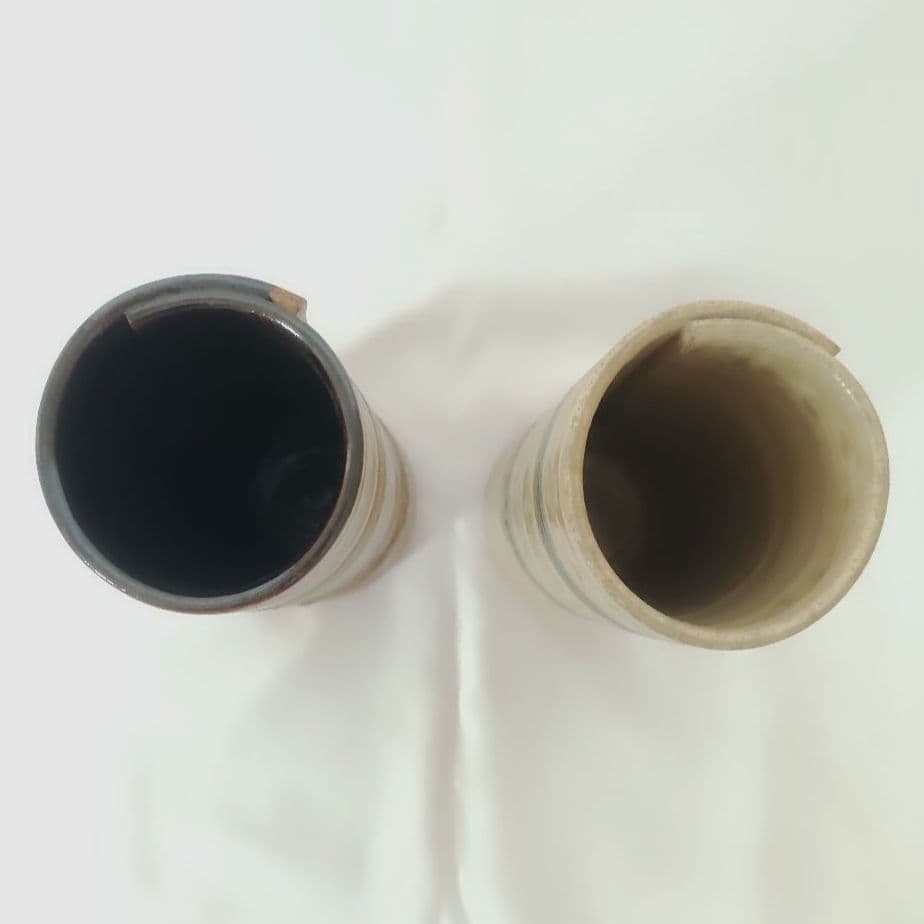 美濃焼　百窯　安藤百利行　花瓶　セット　高さ22cm　箱、由緒書付