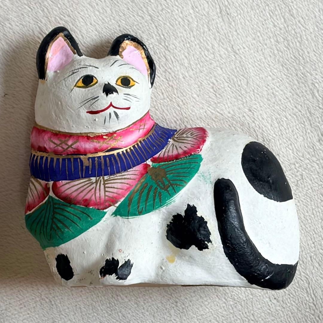 岡山県　郷土玩具　久米人形　大猫　岸川工芸　泥人形