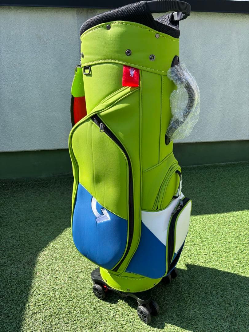 キャスター付　ゴルフバッグ　キャディバッグ　新品　グリーン　ブルー　KING