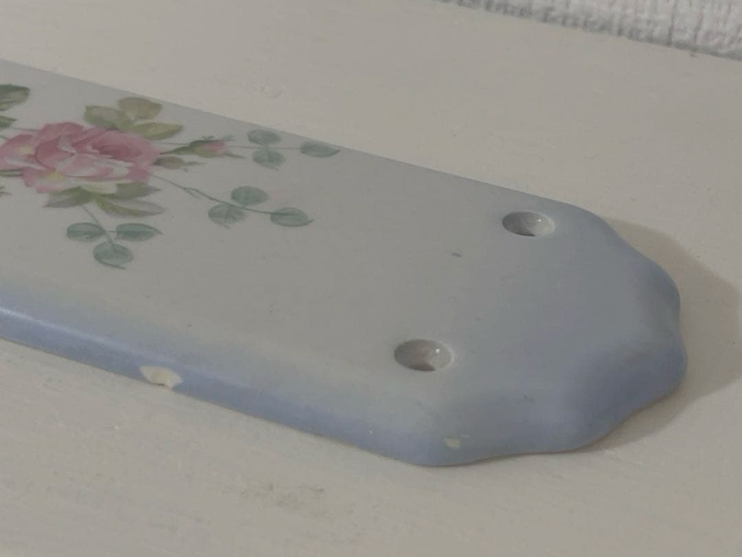 【Sale最終価格】陶器製バラ柄ドアプレート＊アンティーク