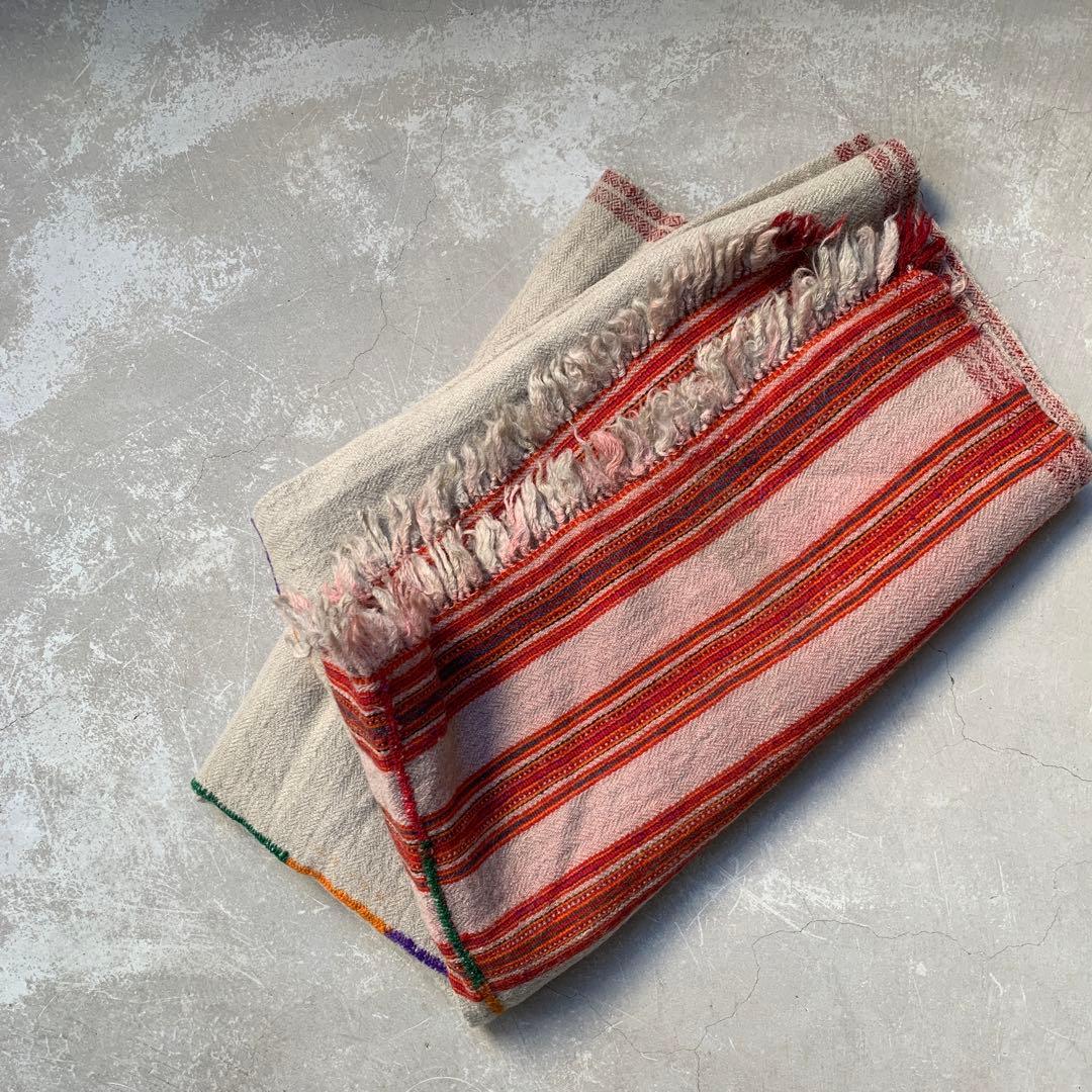 antique vintage ヒマラヤ　ウール　ブランケット　②