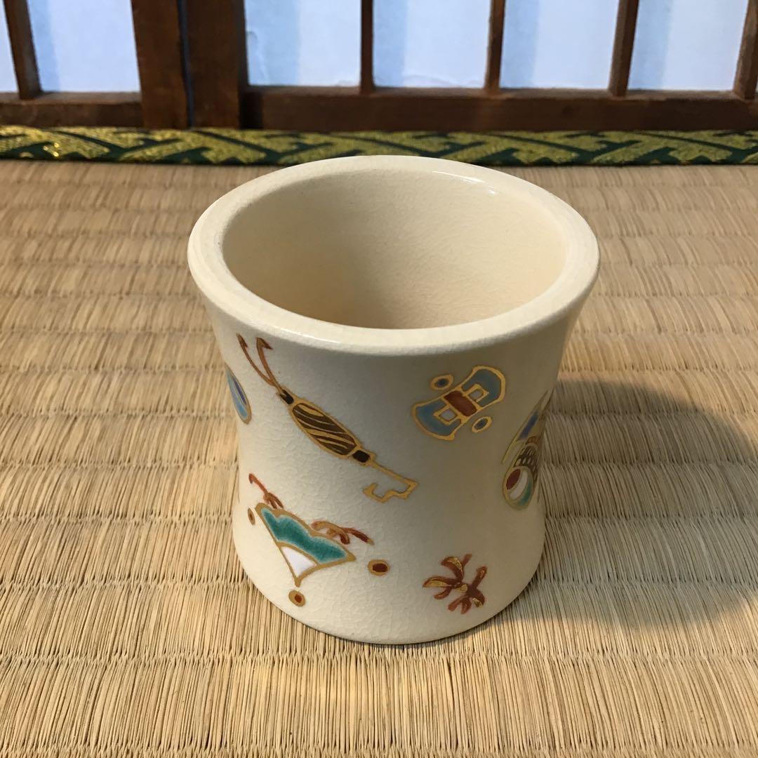 茶道具　蓋置　仁清写宝尽し　花蝶窯　石雲造(手塚　充) 共箱　栞　S249FO