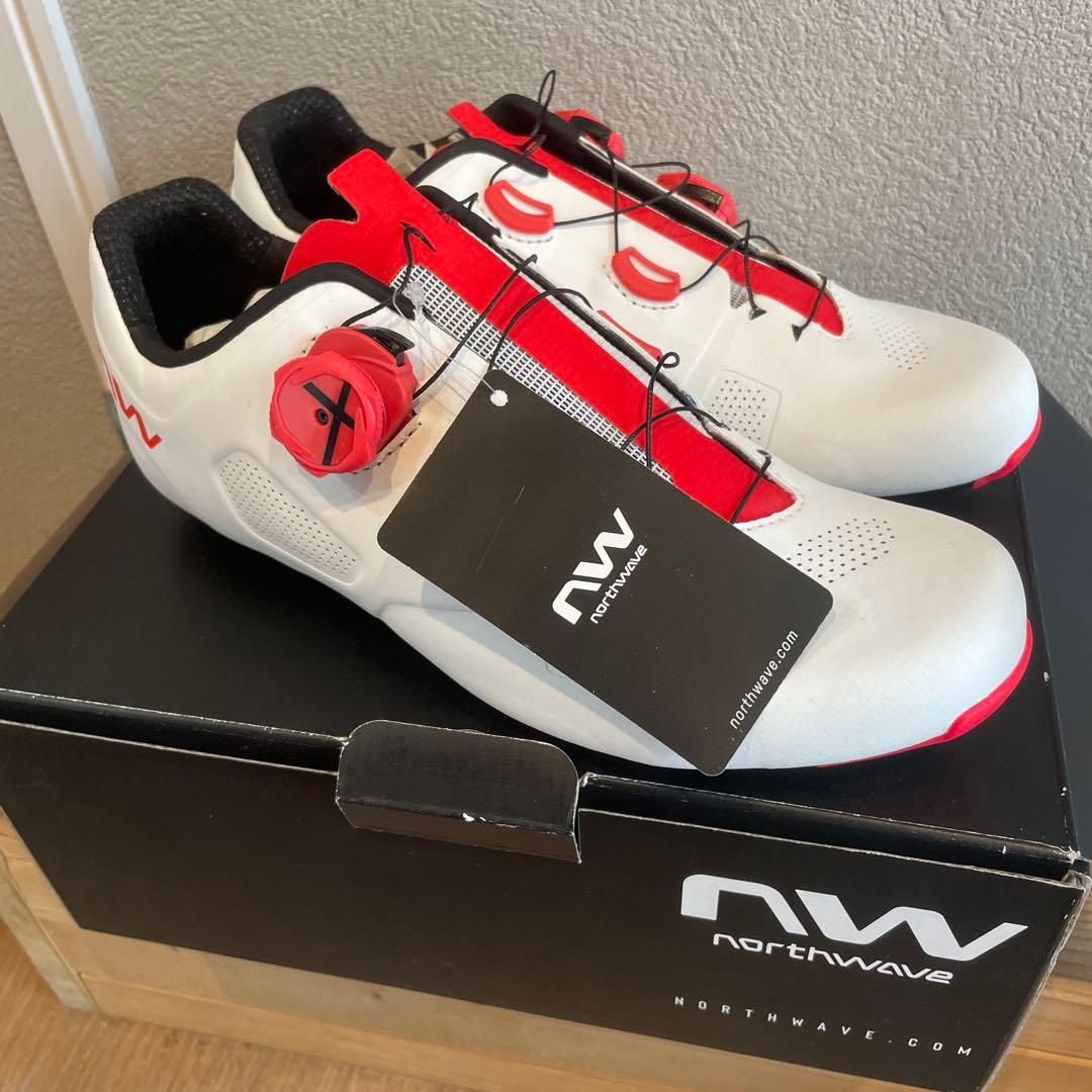Northwave ロードバイク用シューズ ホワイト/レッド