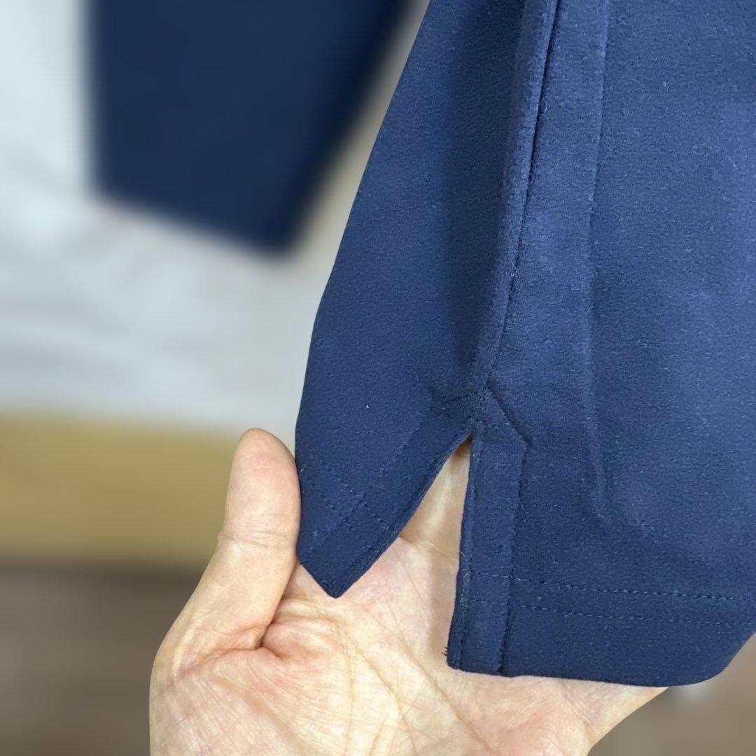 clunic V字切替長袖シャツ ネイビー