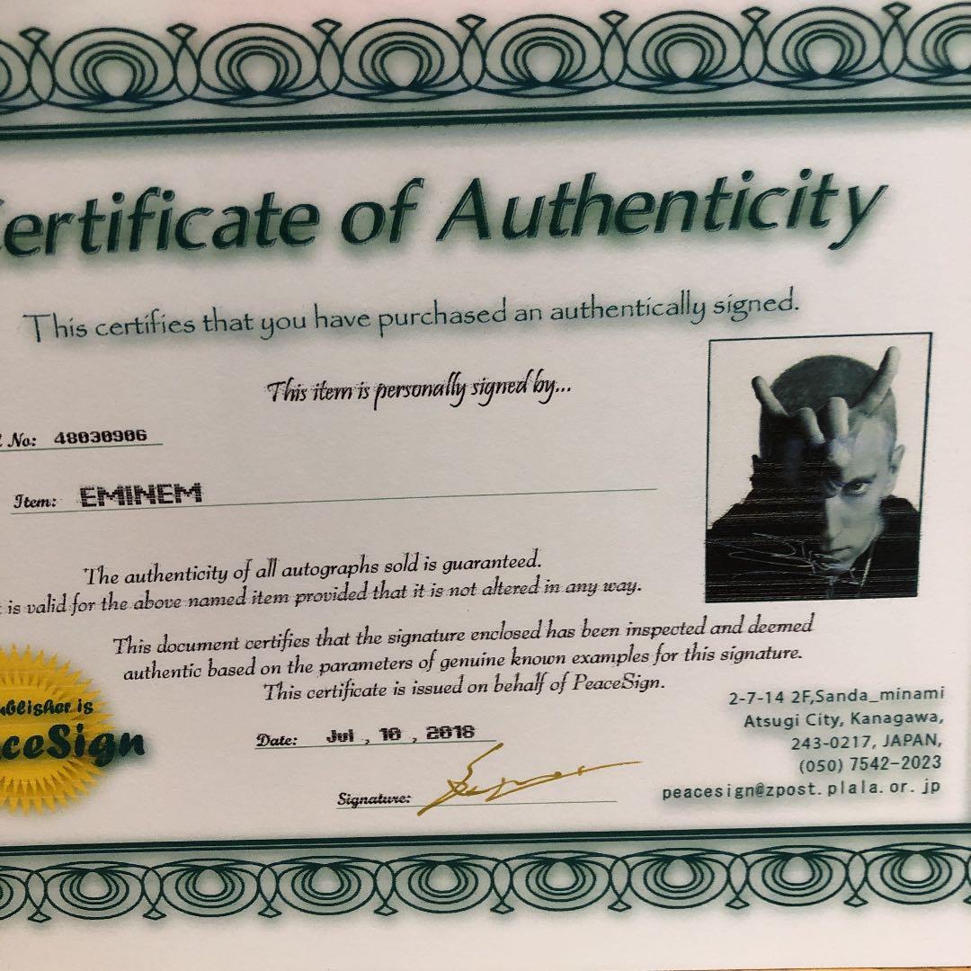 エミネム　直筆サイン入りPhoto