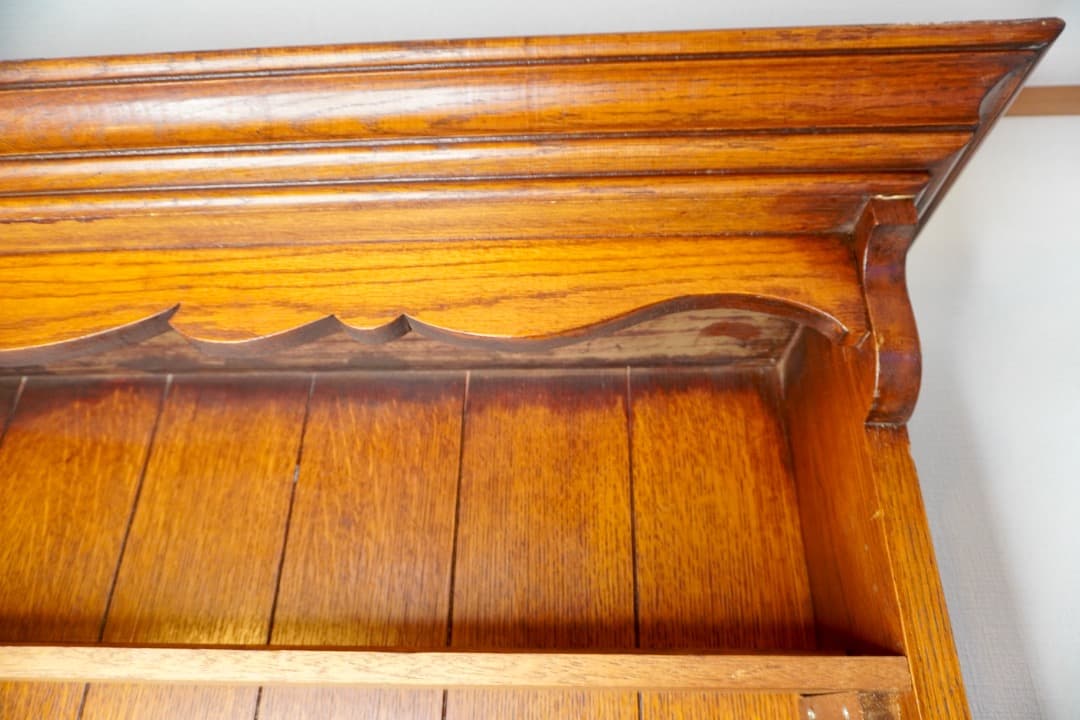 イギリス アンティーク 食器棚 カップボード H210cm