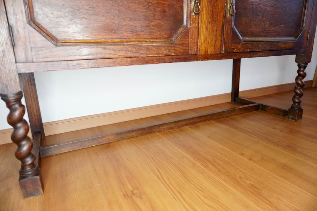 イギリス アンティーク 食器棚 カップボード H210cm