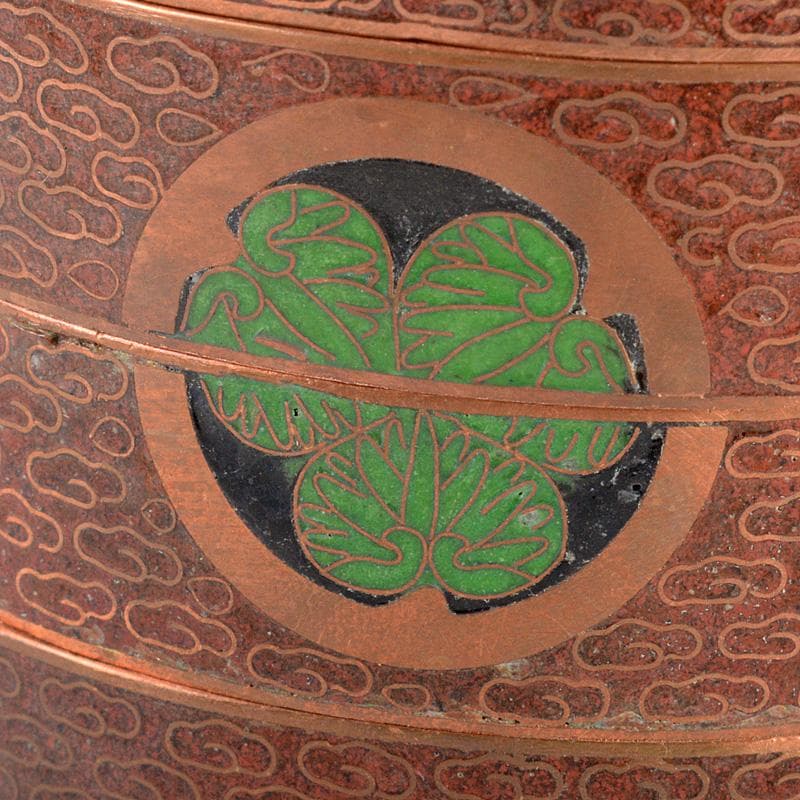 eyeknow74　時代提げ物　古七宝琺瑯彩　葵文印籠　N　6154