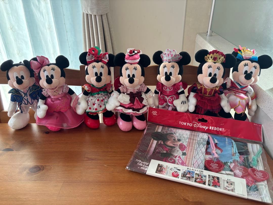 ディズニー トータリーミニーぬいぐるみバッチ巾着セットコンプリート