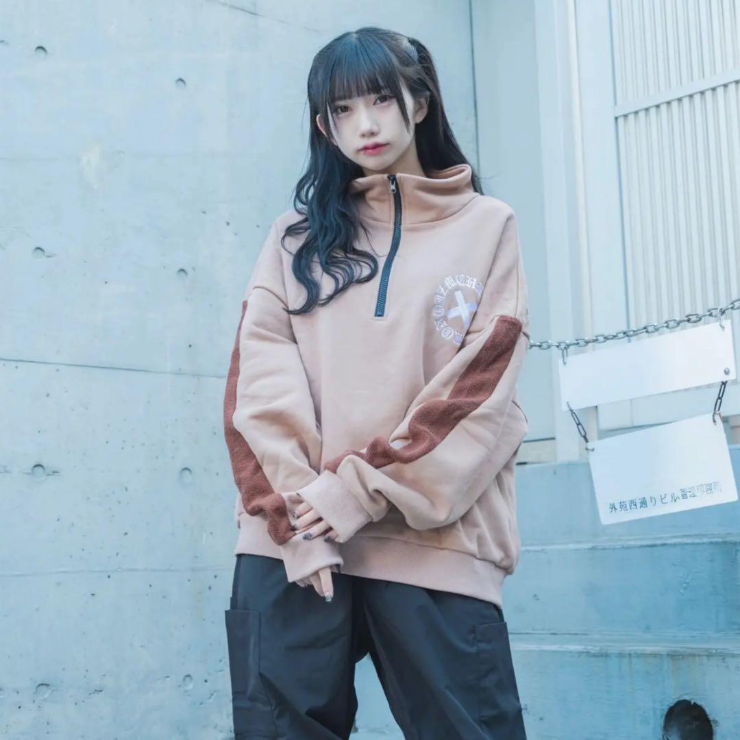 CHRONOIZM クロノイズム ハーフジップ スウェット　【ベージュ】