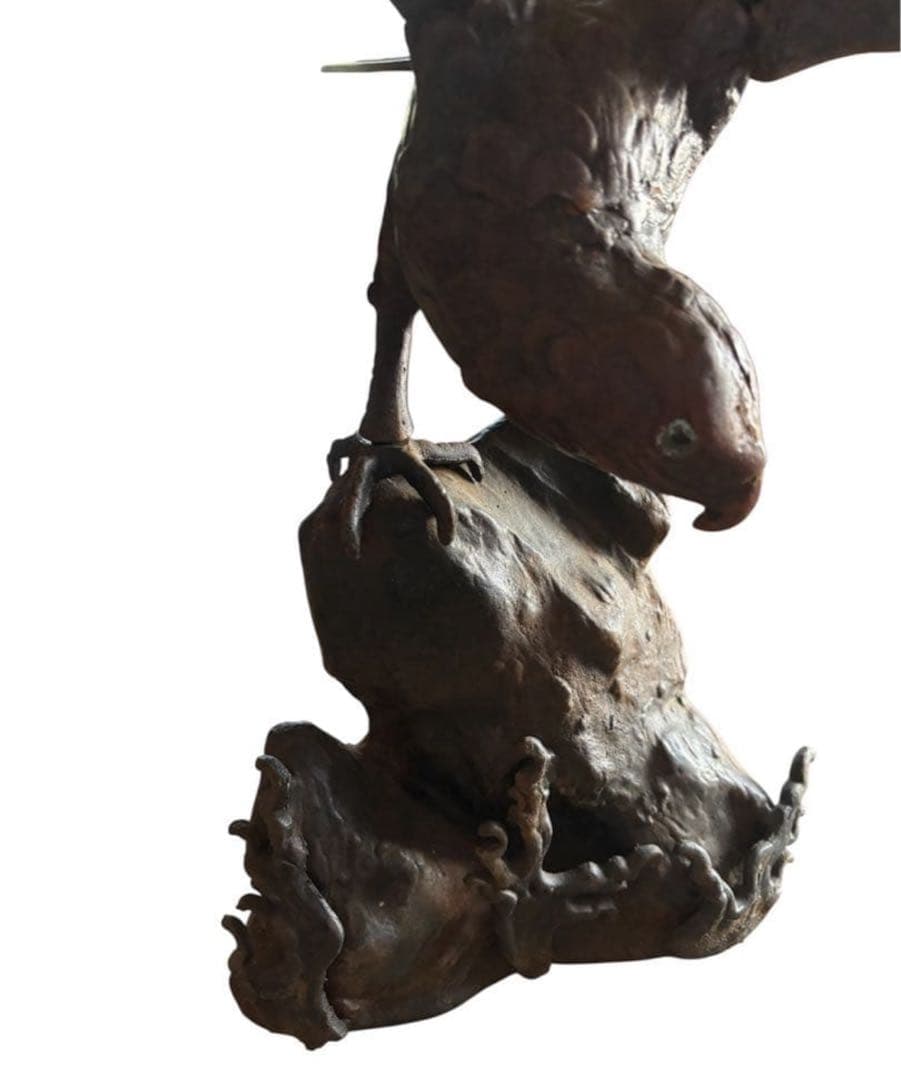 大特価‼️ 置物　鷹　鷲　金属製　金属工芸品　インテリア　銅 骨董品