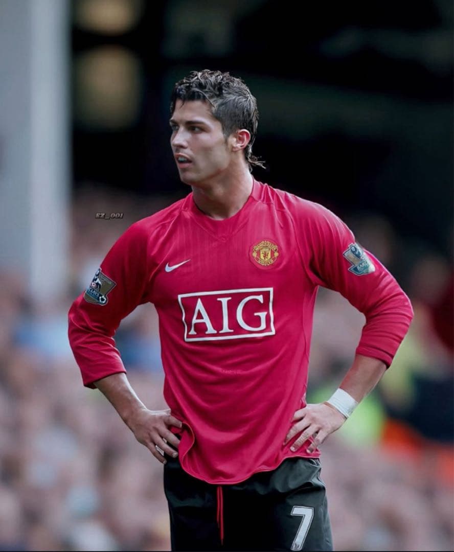 【美品】マンチェスターユナイテッド 07-08 ホーム 長袖ユニフォーム