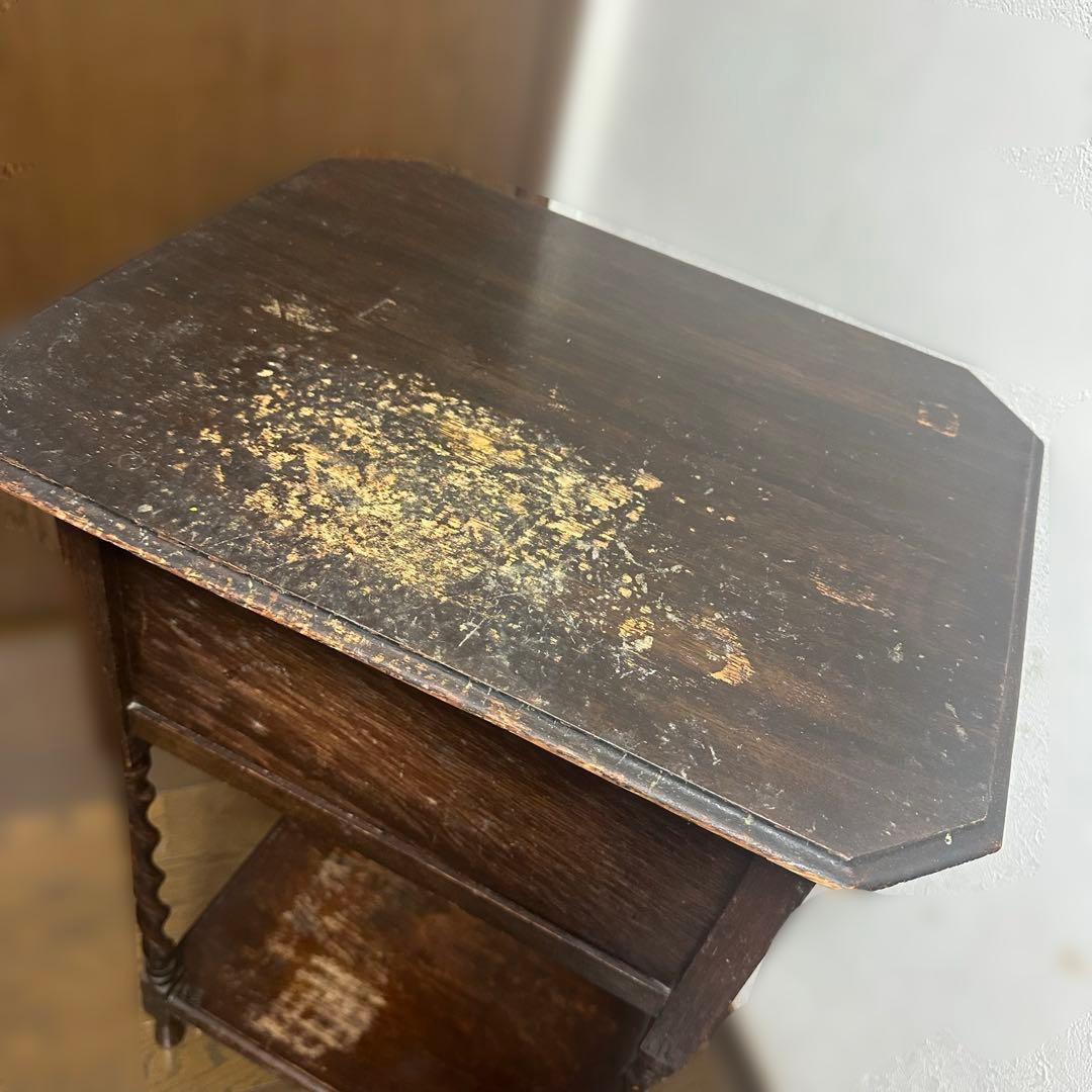 イギリス家具/アンティーク/サイドテーブル/天板開閉式/ 【最終処分2/3まで】