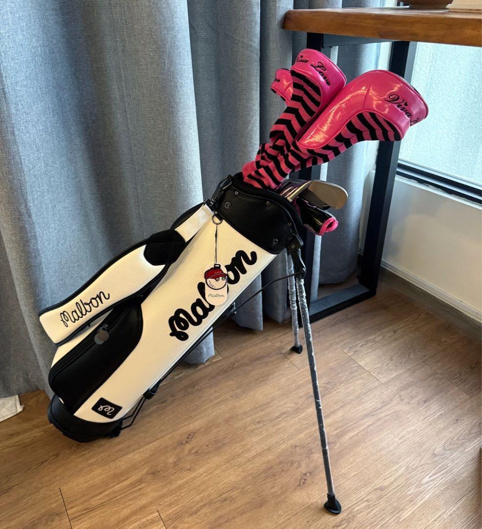 【即発送】マルボン ゴルフmalbon キャディバッグ 男女兼用3分割 ホワイト