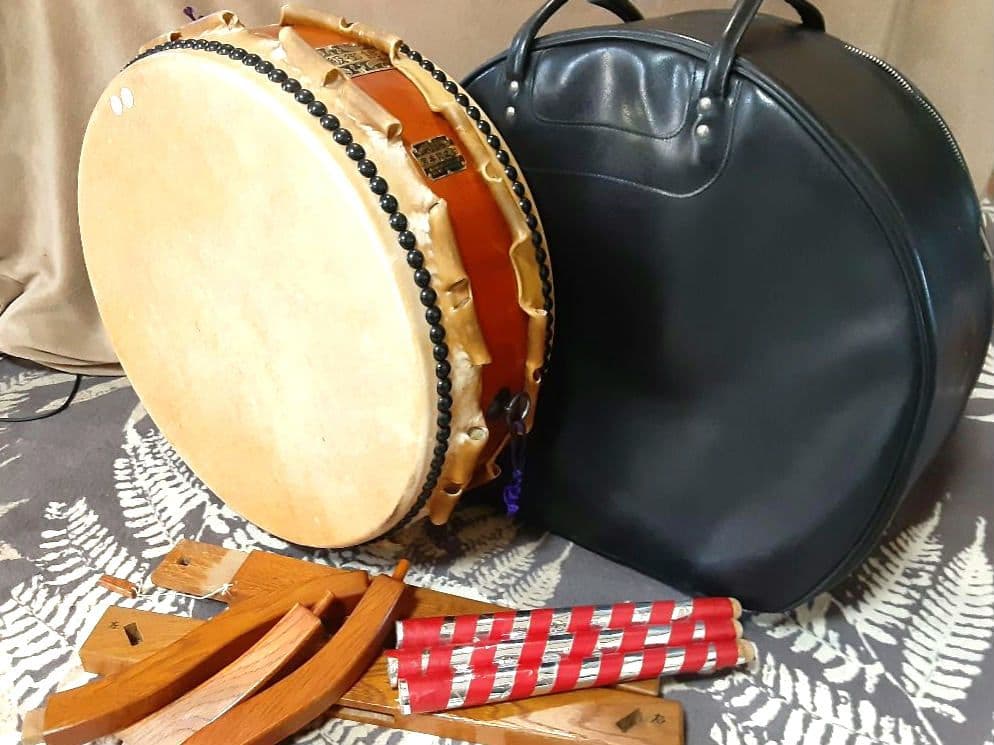 平太鼓組立台座付き(革ケース入り)