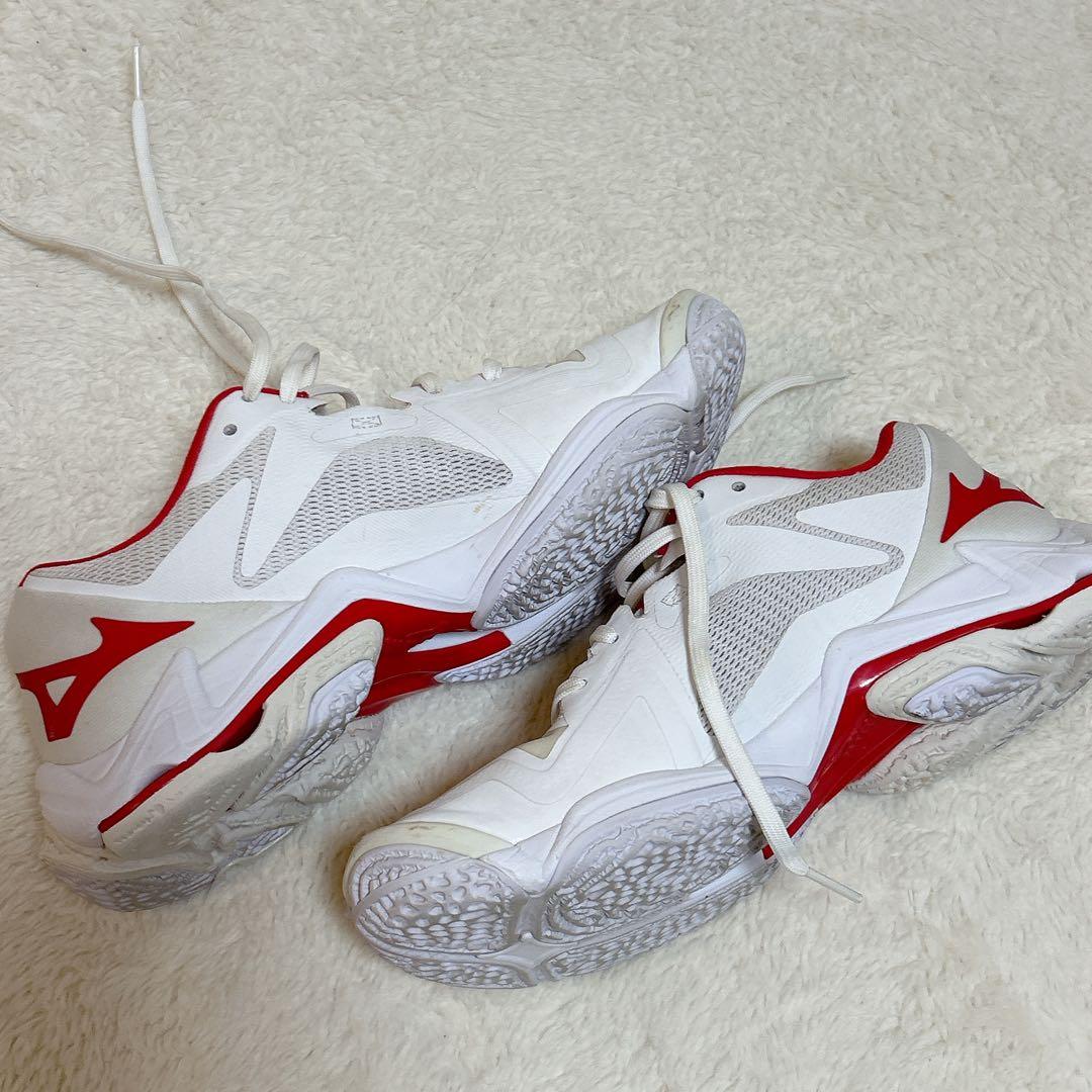 Mizuno バレーボールシューズ ホワイト/レッド