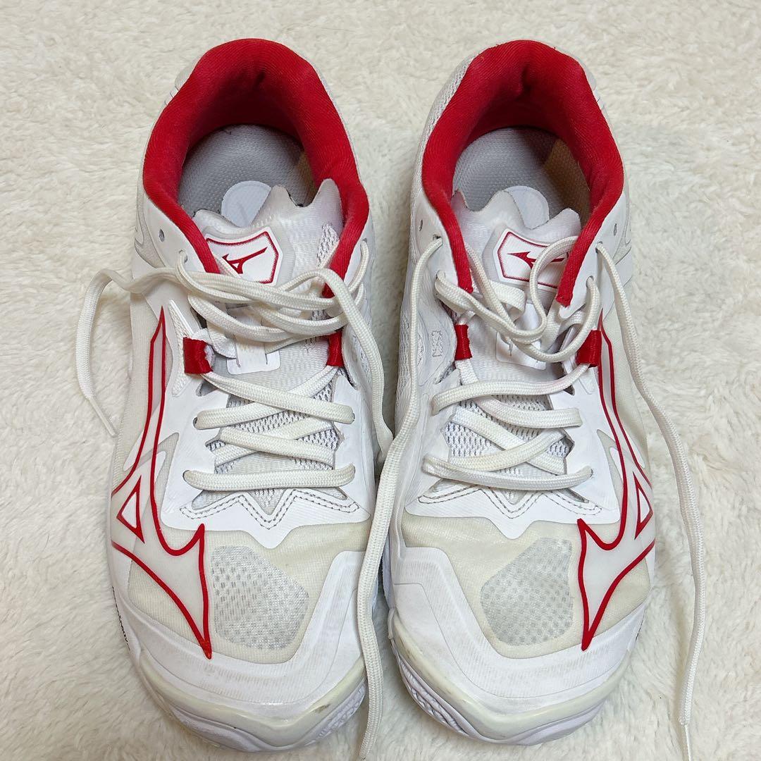 Mizuno バレーボールシューズ ホワイト/レッド
