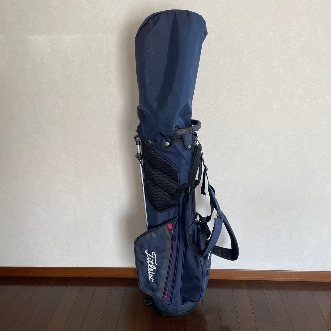 Titleist スタンド軽量キャディバック ネイビー /レッドキャディバッグ