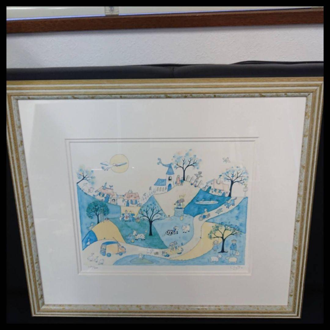 クリーブ 版画 くねくねストリート 233/800 ダイヤモンドスクリーニング