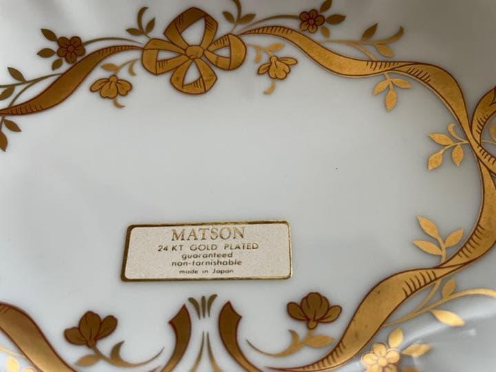 【アンティーク】マトソン　ゴールド　ローズ　ソープディッシュ