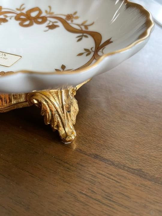 【アンティーク】マトソン　ゴールド　ローズ　ソープディッシュ