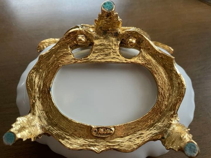 【アンティーク】マトソン　ゴールド　ローズ　ソープディッシュ