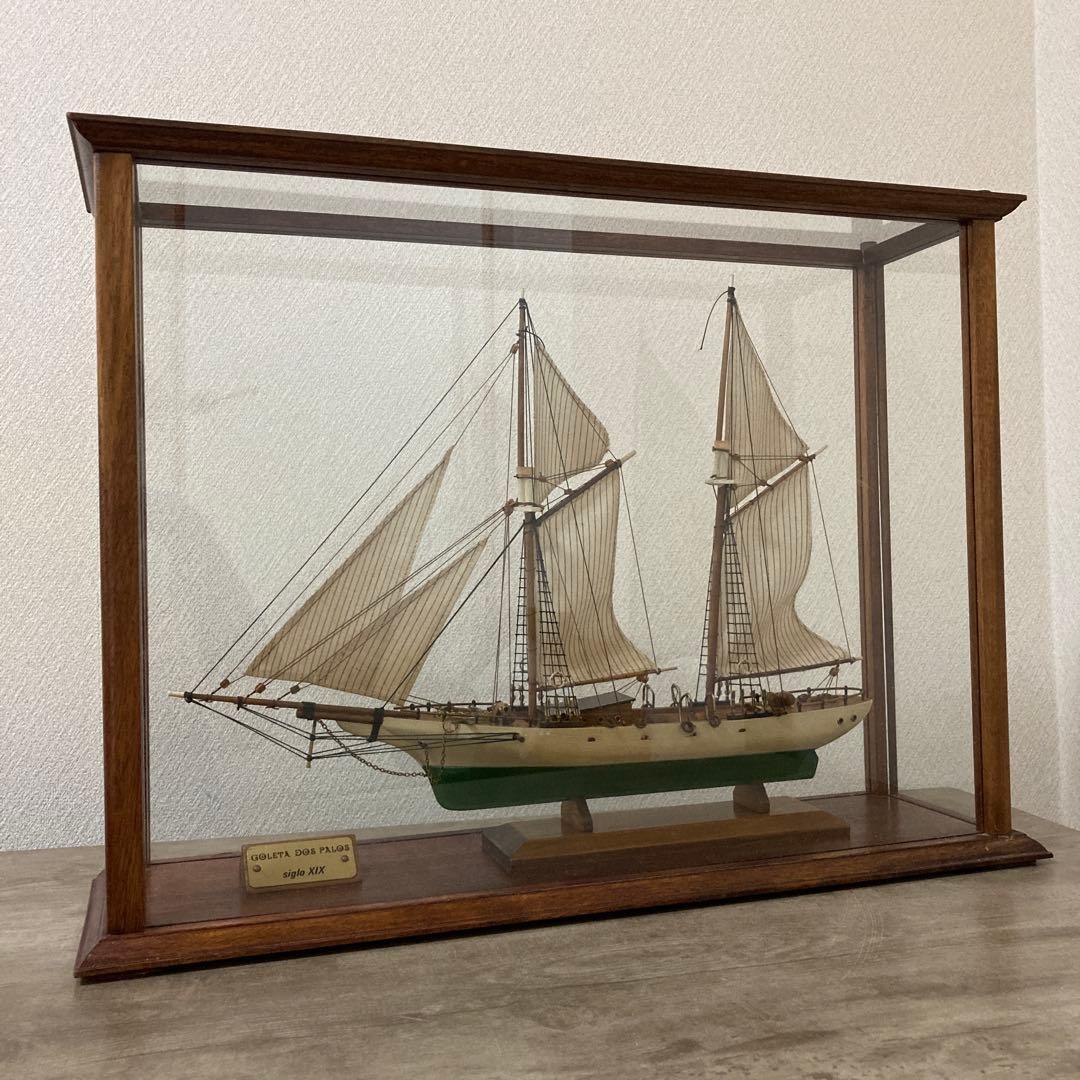 大型　木製船模型　ゴレタ・ドス・パロス　精密　模型　ビンテージ