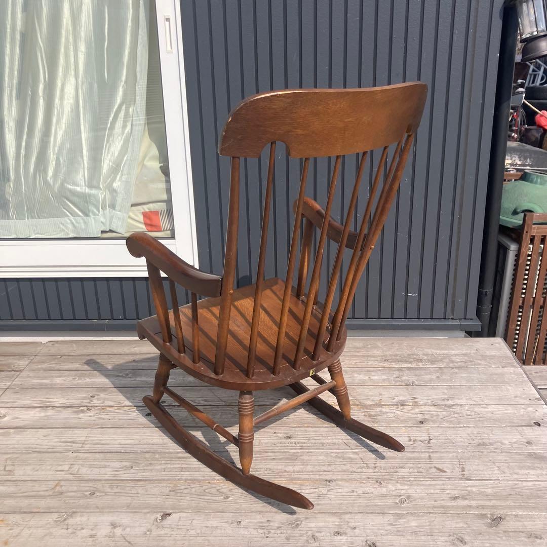 昭和レトロ 飛騨産業 キツツキ 木製 ロッキングチェア アームチェア 古家具