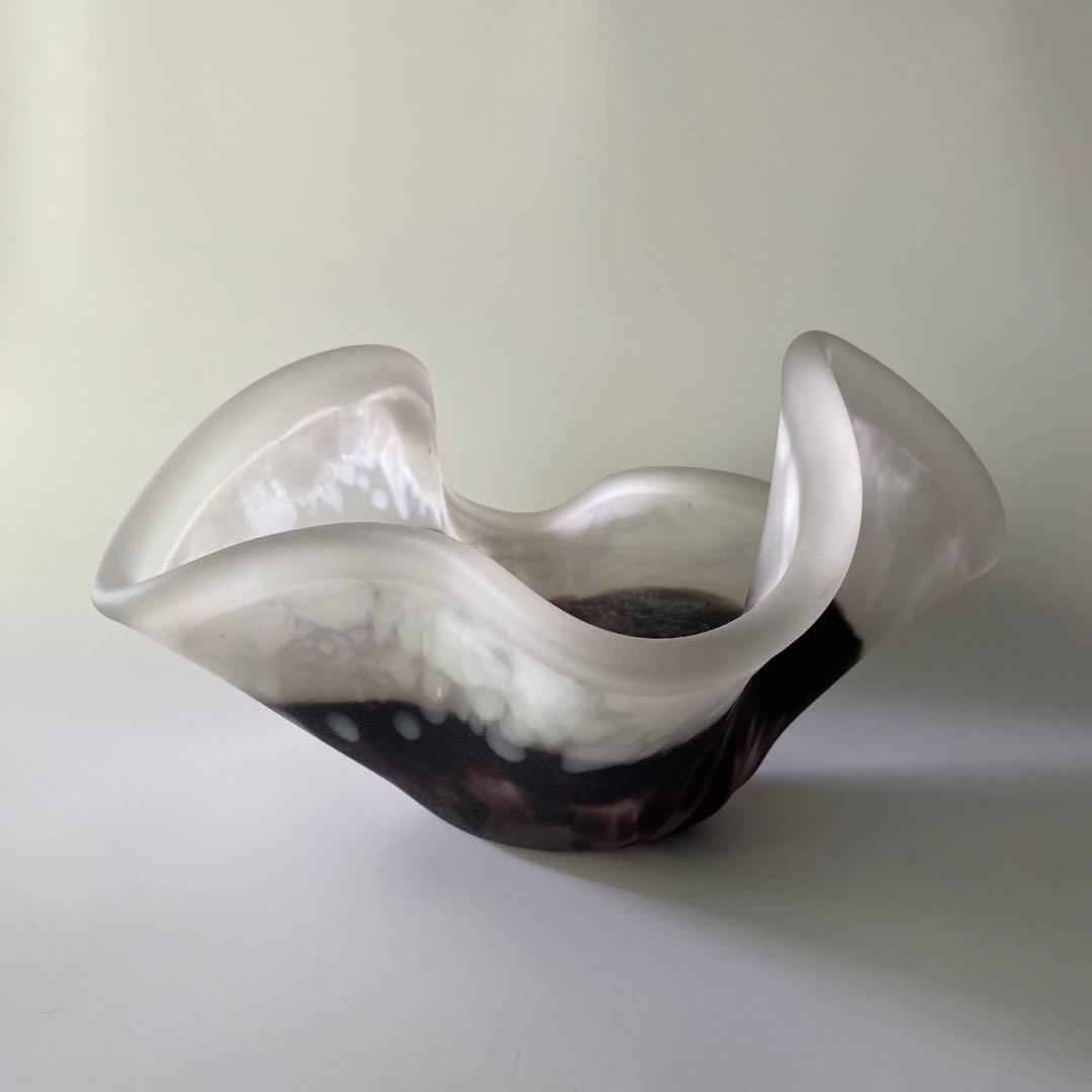 希少 36cm 藤田喬平 共箱付 自筆銘入り 花鉢 人間国宝 文化勲章 オブジェ