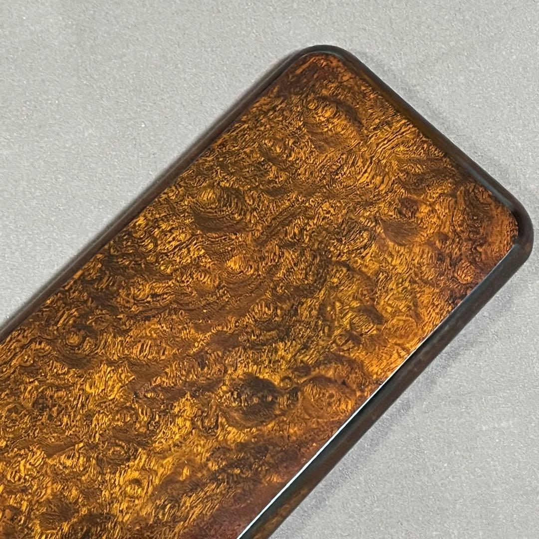 欅杢拭漆一文字盆　トレー　　366mm×118mm×16mm　 №9204