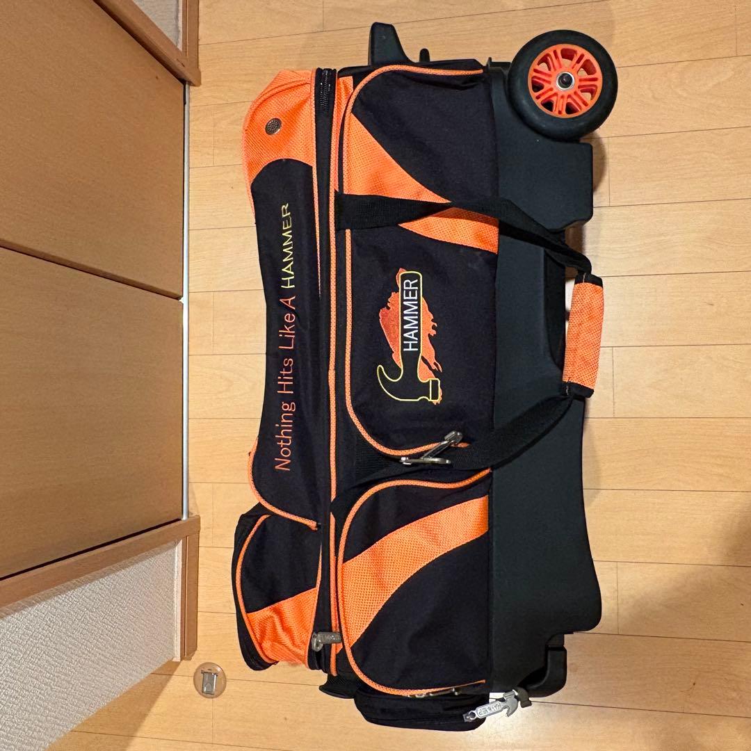 HAMMER ボウリング用バッグ 黒とオレンジ 3個入りバッグ