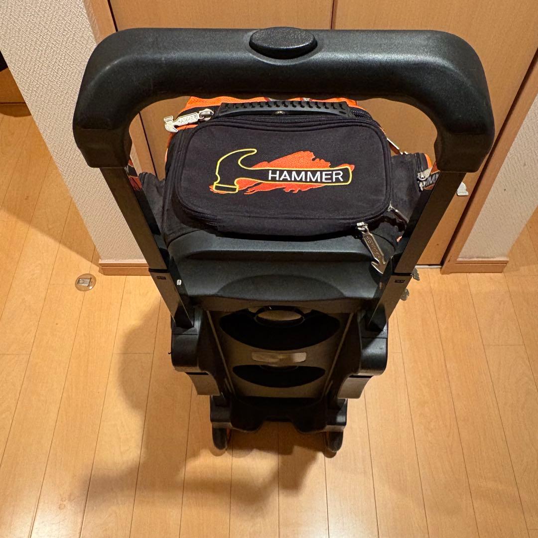 HAMMER ボウリング用バッグ 黒とオレンジ 3個入りバッグ