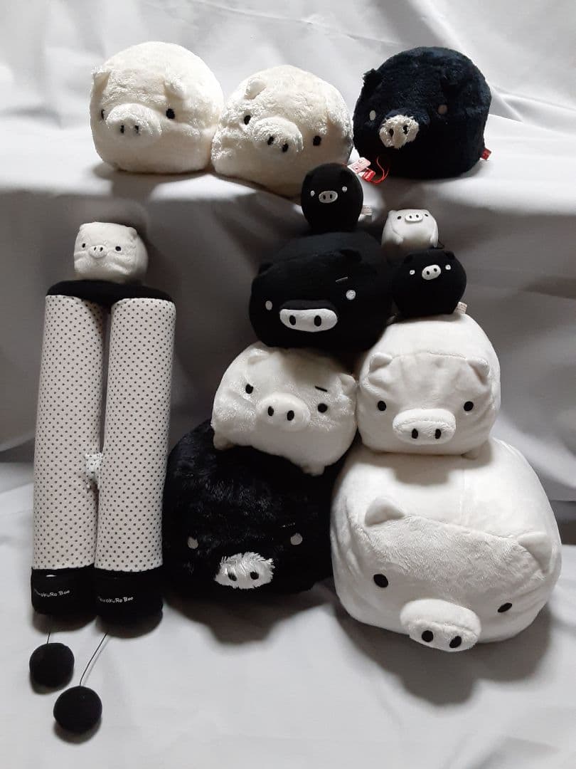 san-x モノクロブー ぬいぐるみセット もこもこ キラキラフリースXLBIG