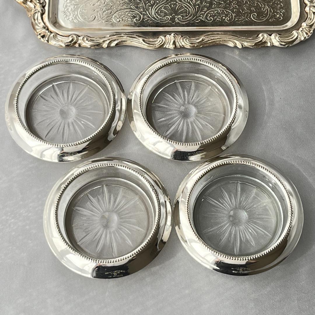 【Frank M. Whiting】 パール グラスコースター【純銀/ガラス】